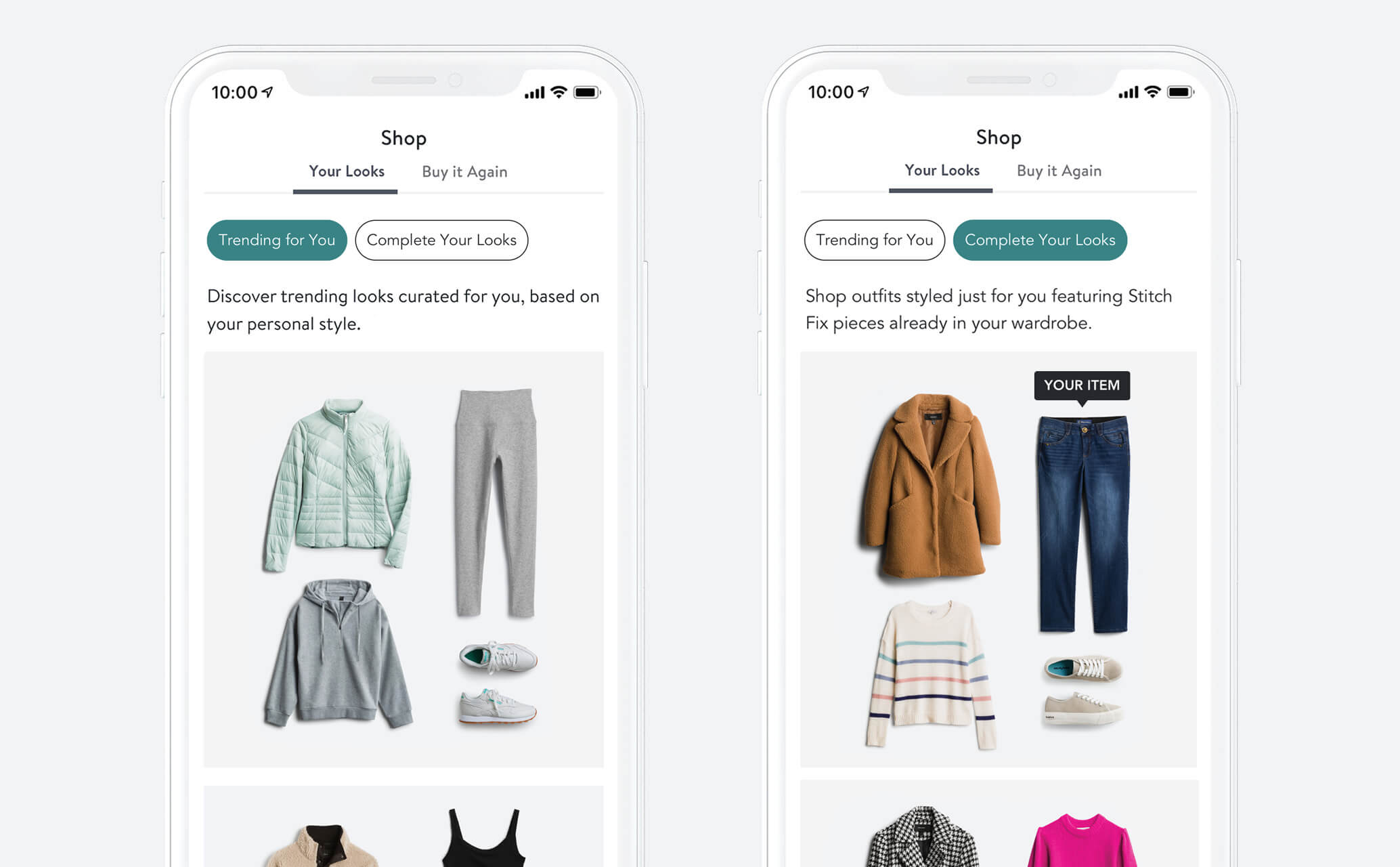 A screen with clothes showing AI's role in predicting consumer behavior